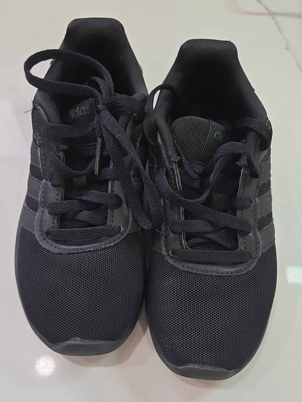 adidas Kid’s Black Mesh Lace-Up Sneakers